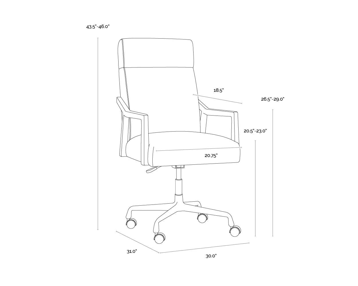 SP - COLLIN OFFICE CHAIR - BROWN