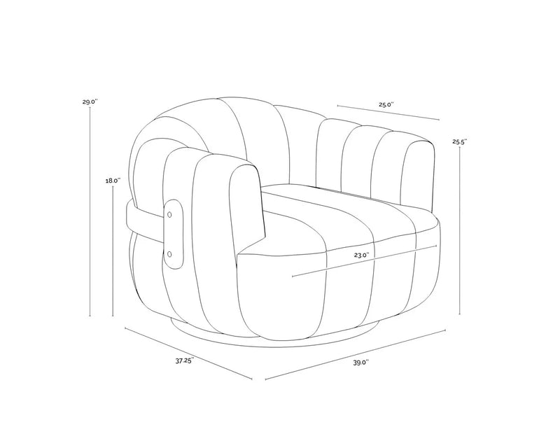 SP - TADEO SWIVEL ARM CHAIR