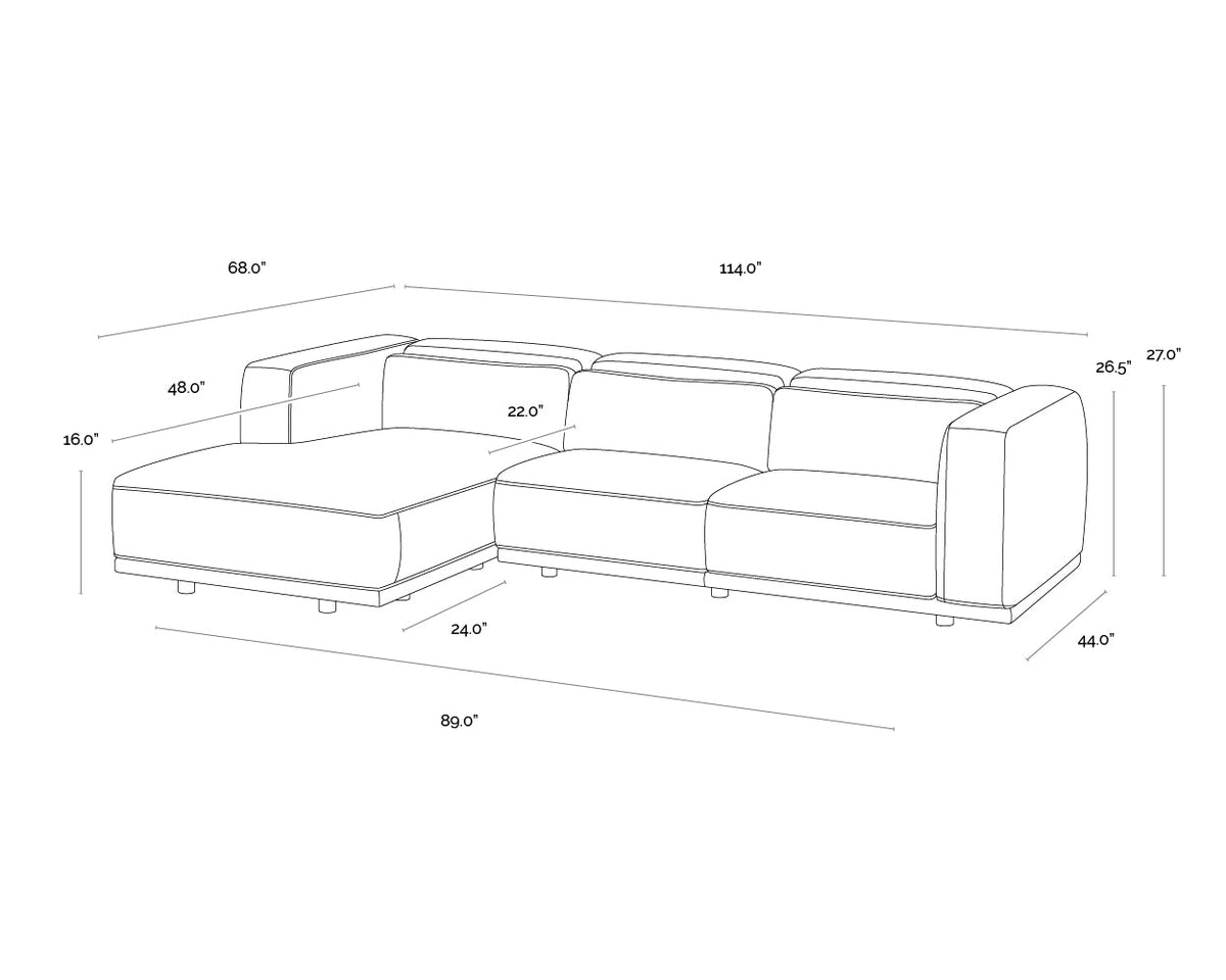 SP - BEAU SOFA CHAISE LAF