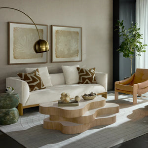 SP-GEDDES COFFEE TABLE-TRAVERTINE LOOK - CREAM