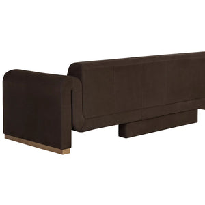 SP-ROMER SOFA-BRUSHED GOLD-NUBUCK COCOA LEATHER
