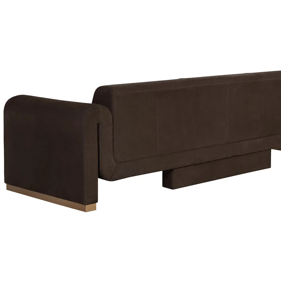 SP-ROMER SOFA-BRUSHED GOLD-NUBUCK COCOA LEATHER