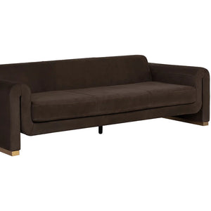 SP-ROMER SOFA-BRUSHED GOLD-NUBUCK COCOA LEATHER