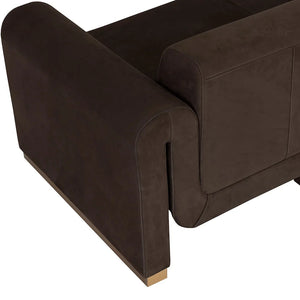 SP-ROMER SOFA-BRUSHED GOLD-NUBUCK COCOA LEATHER