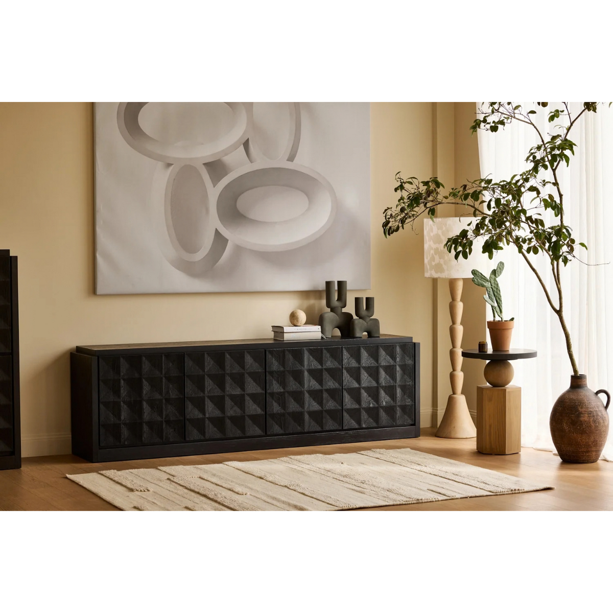 MB-MOSS SIDEBOARD WIDE IN MATTE BLACK OAK