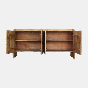 SB- Carved Front Waterfall Edge Sideboard