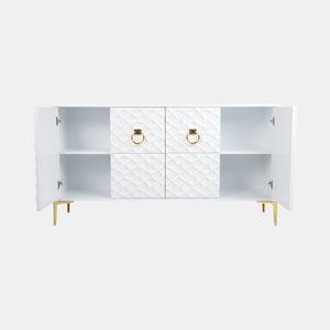 SB- Console Cabinet WHITE & GOLD