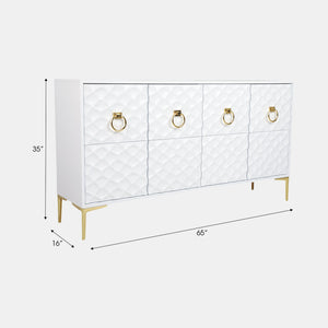 SB- Console Cabinet WHITE & GOLD