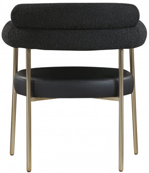 CR - BLACK CREASANT DINING ARMCHAIR WITH GOLD LEGS