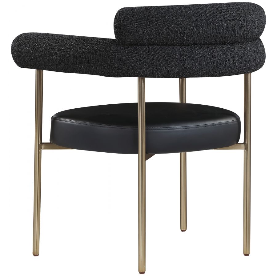 CR - BLACK CREASANT DINING ARMCHAIR WITH GOLD LEGS