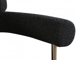 CR - BLACK CREASANT DINING ARMCHAIR WITH GOLD LEGS