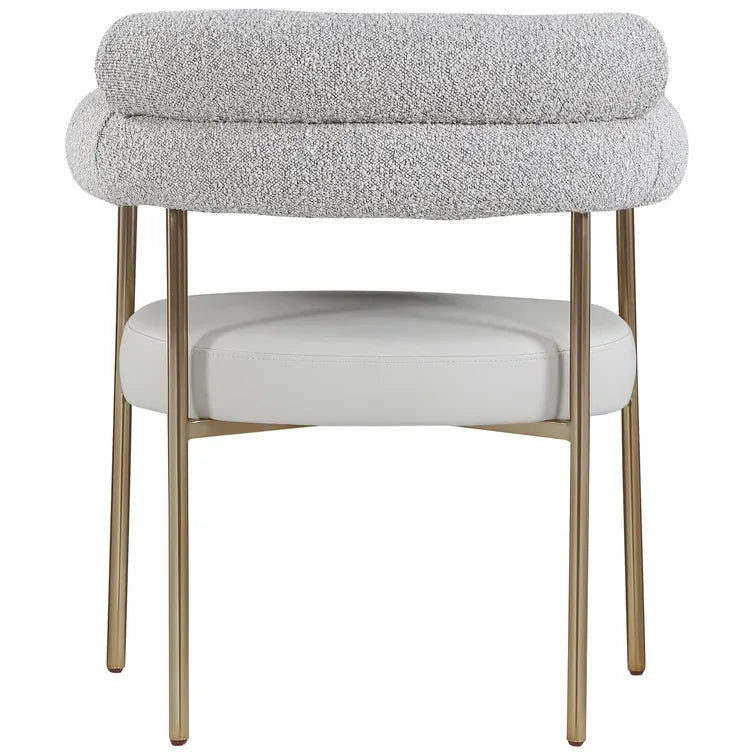 CR - GREY CREASANT DINING ARMCHAIR WITH GOLD LEGS