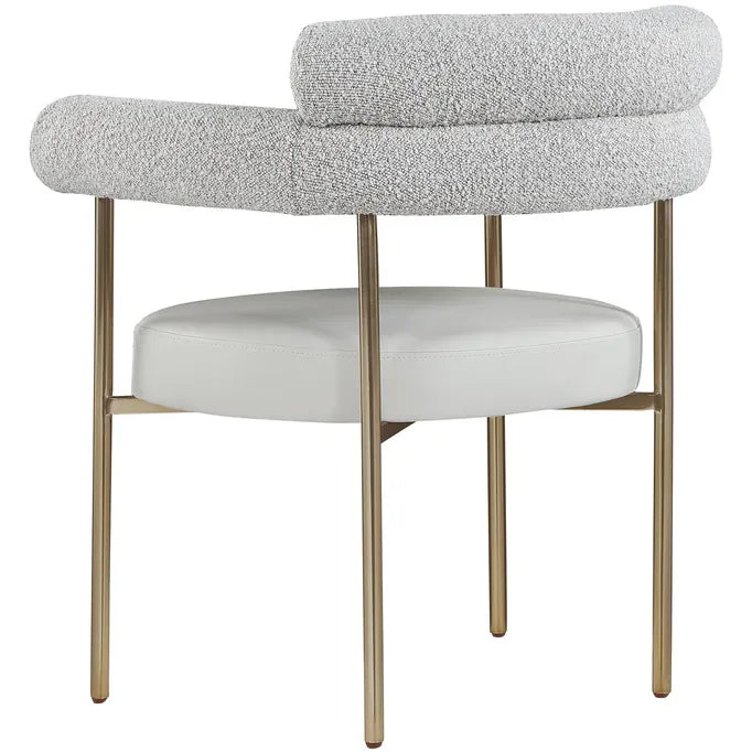 CR - GREY CREASANT DINING ARMCHAIR WITH GOLD LEGS
