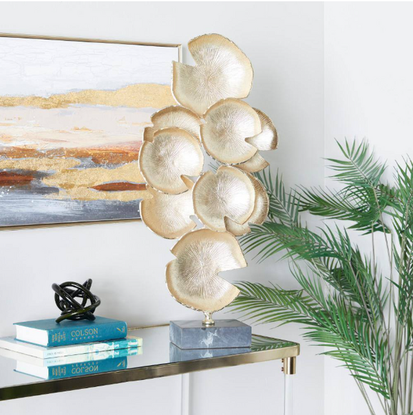 UA- GOLD ALUMINIUM LAYERED DISK SCULPTURE