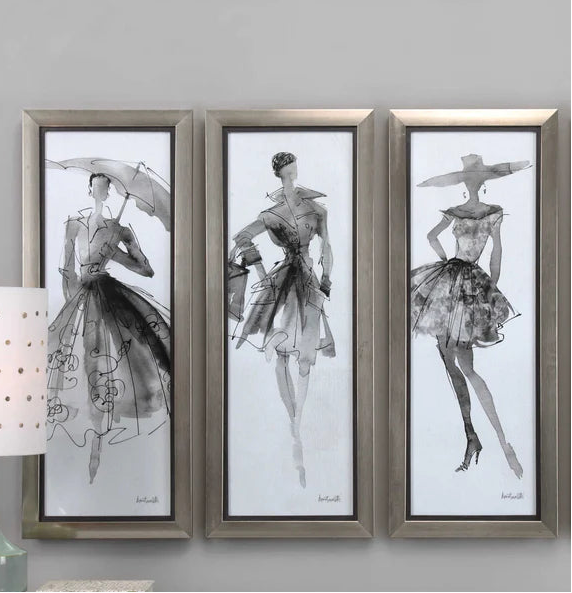 UT - FASHION SKETCHBOOK FRAMED PRINTS, SET OF 3