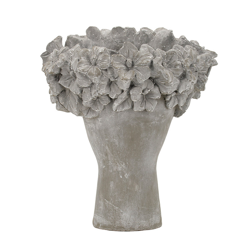 AB-Gray Cement Female Head Bust Planter