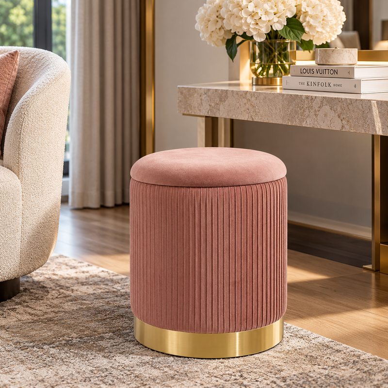 TV - ZOE BLUSH OTTOMAN