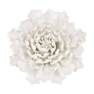 AB-Handmade Cream Ceramic Flower Wall Decor Accent