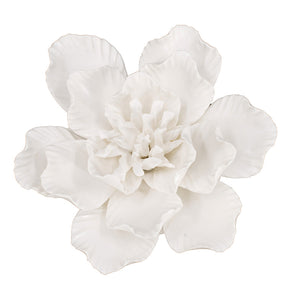 AB-Handmade Cream Ceramic Flower Wall Decor Accent