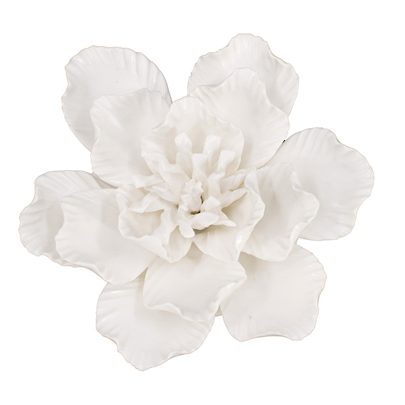 AB-Handmade Cream Ceramic Flower Wall Decor Accent