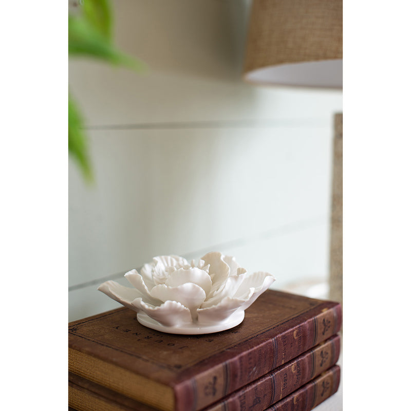 AB-Handmade Cream Ceramic Flower Wall Decor Accent