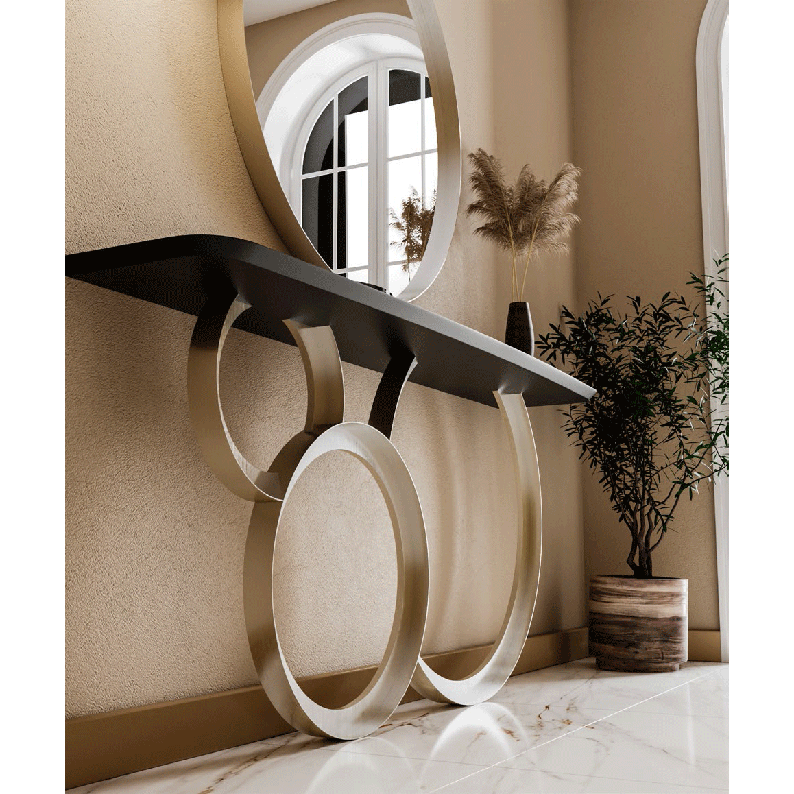EF - MX86 CONSOLE TABLE WITH MIRROR