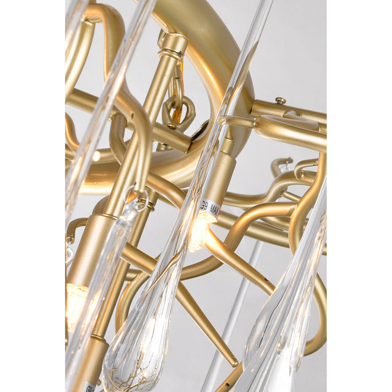 CW - ROUND TEAR DROP CHANDELIER