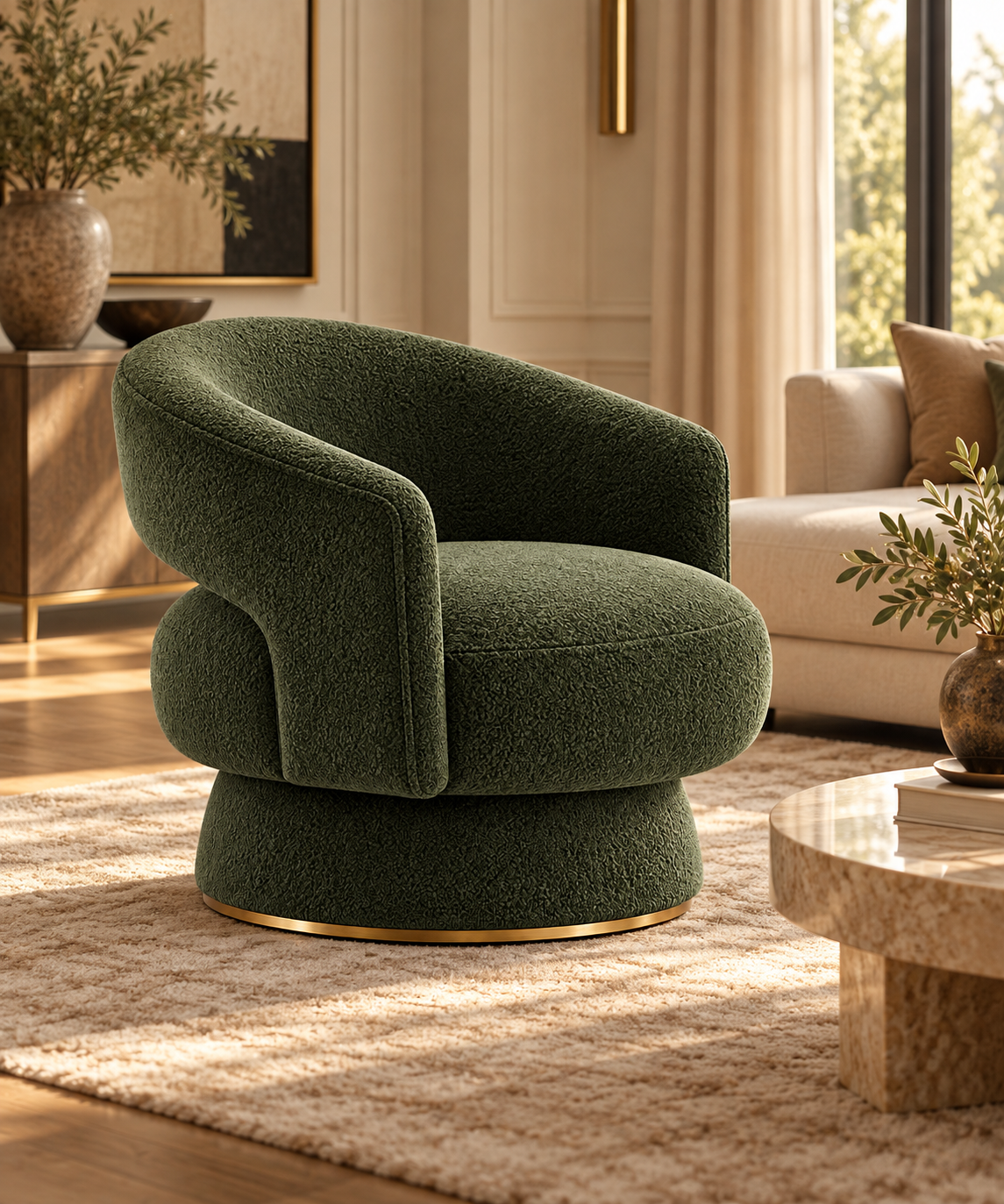 DL - Tango Emerald Green Swivel Accent Chair