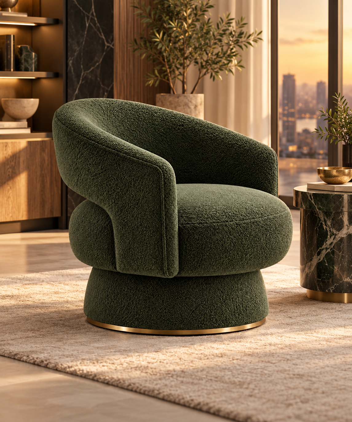 DL - Tango Emerald Green Swivel Accent Chair