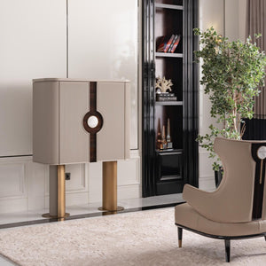 GB - ECRUE BAR CABINET