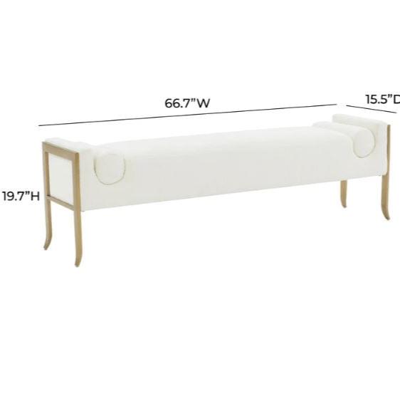 TV- INES TEXTURED VELVET BENCH