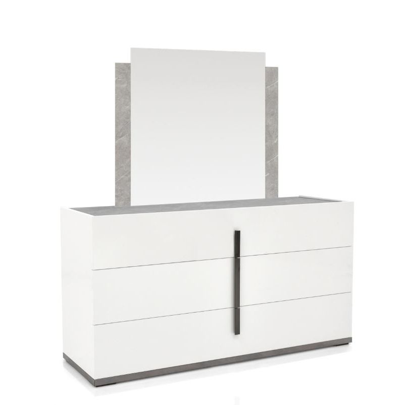 ST - WHITE MARA DRESSER AND MIRROR
