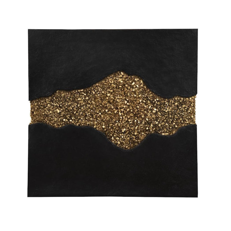 PC-GEODE TEXTURE PANEL BLACK AND GOLD, WALL DECOR