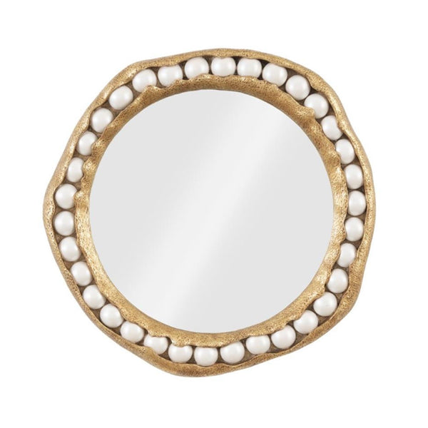 PC- PEARL MIRROR, GOLD LEAF, ROUND