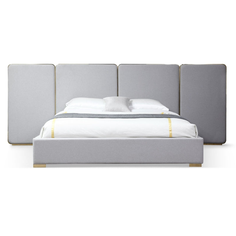 VG - MODREST ATHENA - MODERN LIGHT GREY LINEN + GOLD BED