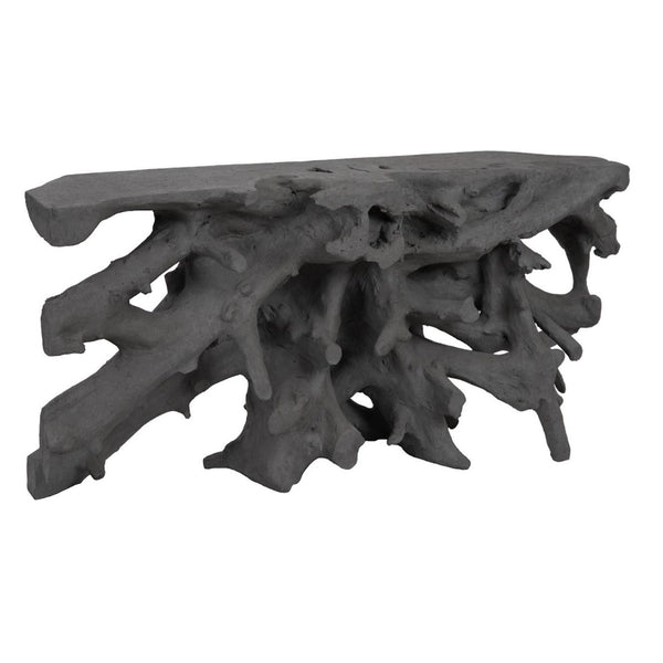 PC- BEAU CAST ROOT CONSOLE TABLE, CHARCOAL STONE