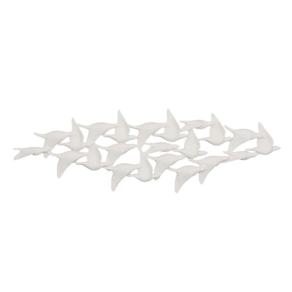 PC- FLOCK OF BIRDS WALL ART, MATTE WHITE