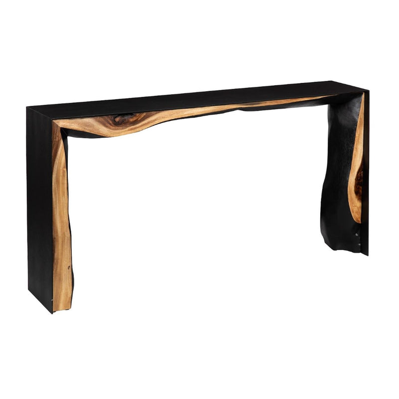 PC- FRAMED WATERFALL CONSOLE TABLE, NATURAL, IRON