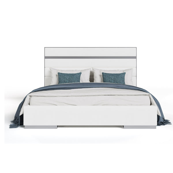 VG - MODREST CARTIER - MODERN WHITE VEGAN LEATHER + STAINLESS STEEL BED