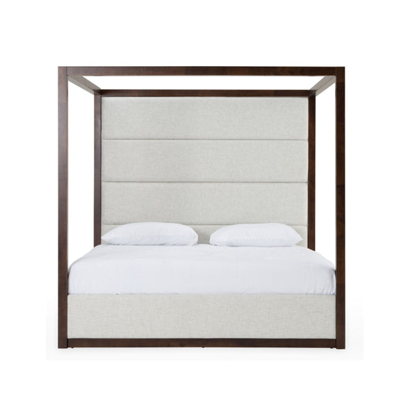 VG - MODREST MANHATTAN - CONTEMPORARY CANOPY BROWN OAK BED