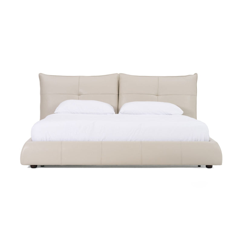 VG -MODREST PATRICK - MODERN LIGHT GREY LEATHER BED