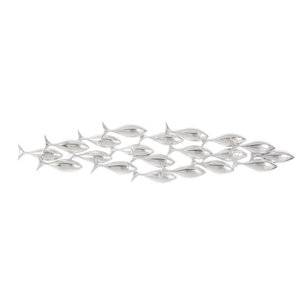 PC- SCHOOL OF FISH WALL ART, SILVER LEAF