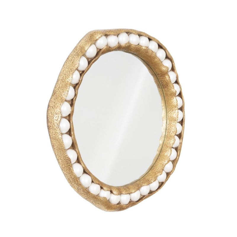 PC- PEARL MIRROR, GOLD LEAF, ROUND