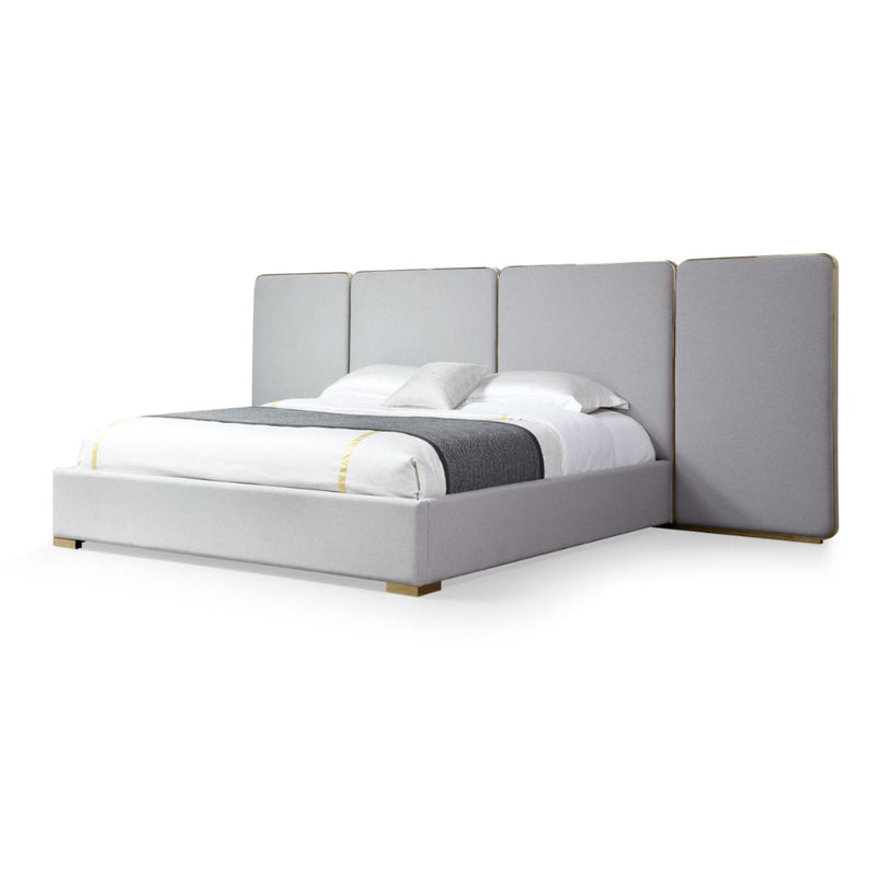 VG - MODREST ATHENA - MODERN LIGHT GREY LINEN + GOLD BED