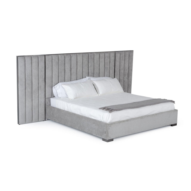 VG - MODREST BUCKLEY - MODERN GREY & BLACK STAINLESS STEEL BED