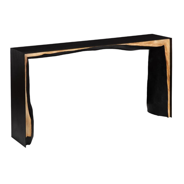 PC- FRAMED WATERFALL CONSOLE TABLE, NATURAL, IRON