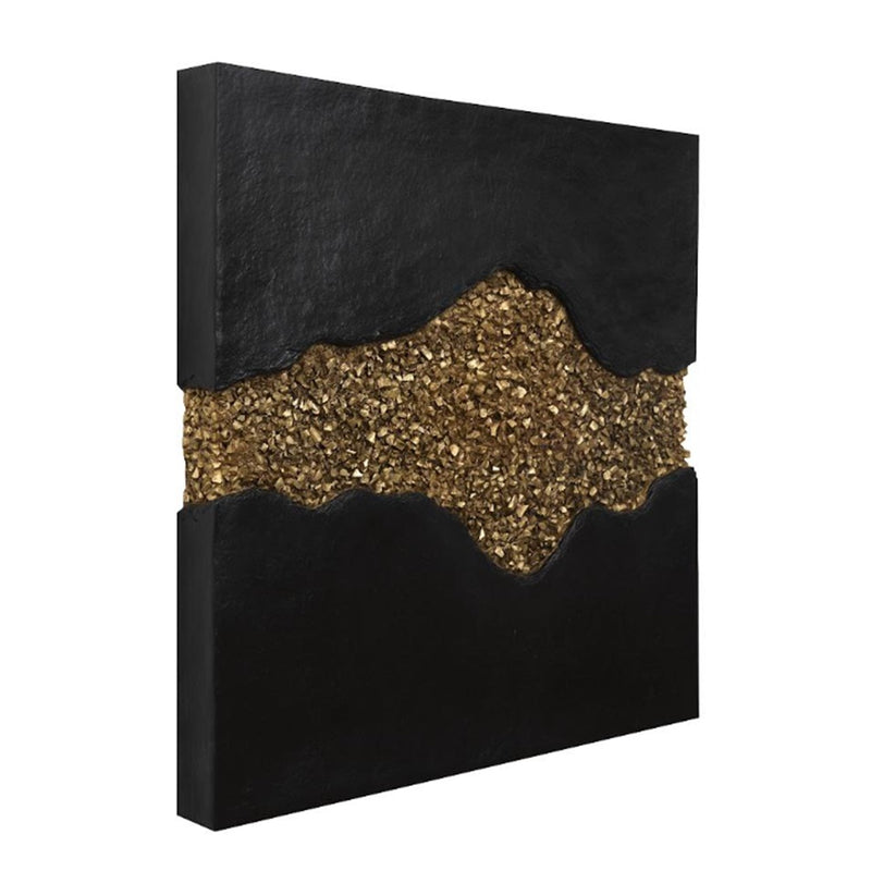 PC-GEODE TEXTURE PANEL BLACK AND GOLD, WALL DECOR