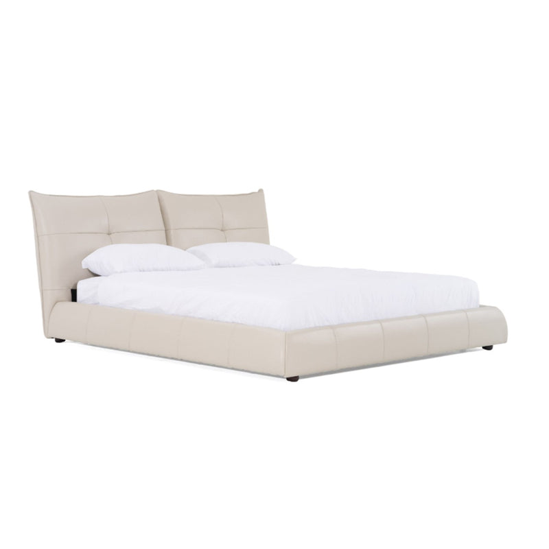 VG -MODREST PATRICK - MODERN LIGHT GREY LEATHER BED