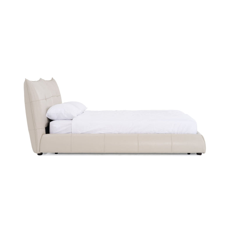 VG -MODREST PATRICK - MODERN LIGHT GREY LEATHER BED