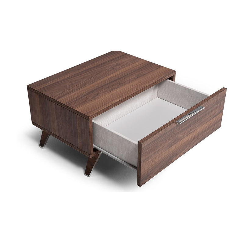 VG -NOVA DOMUS BROOKLYN - ITALIAN MODERN WALNUT BED + NIGHTSTANDS SET